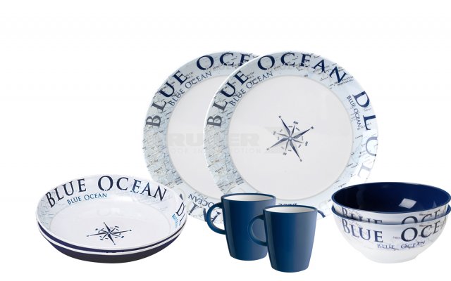 Melaminski servis Blue Ocean TETE ( 2 osebi)